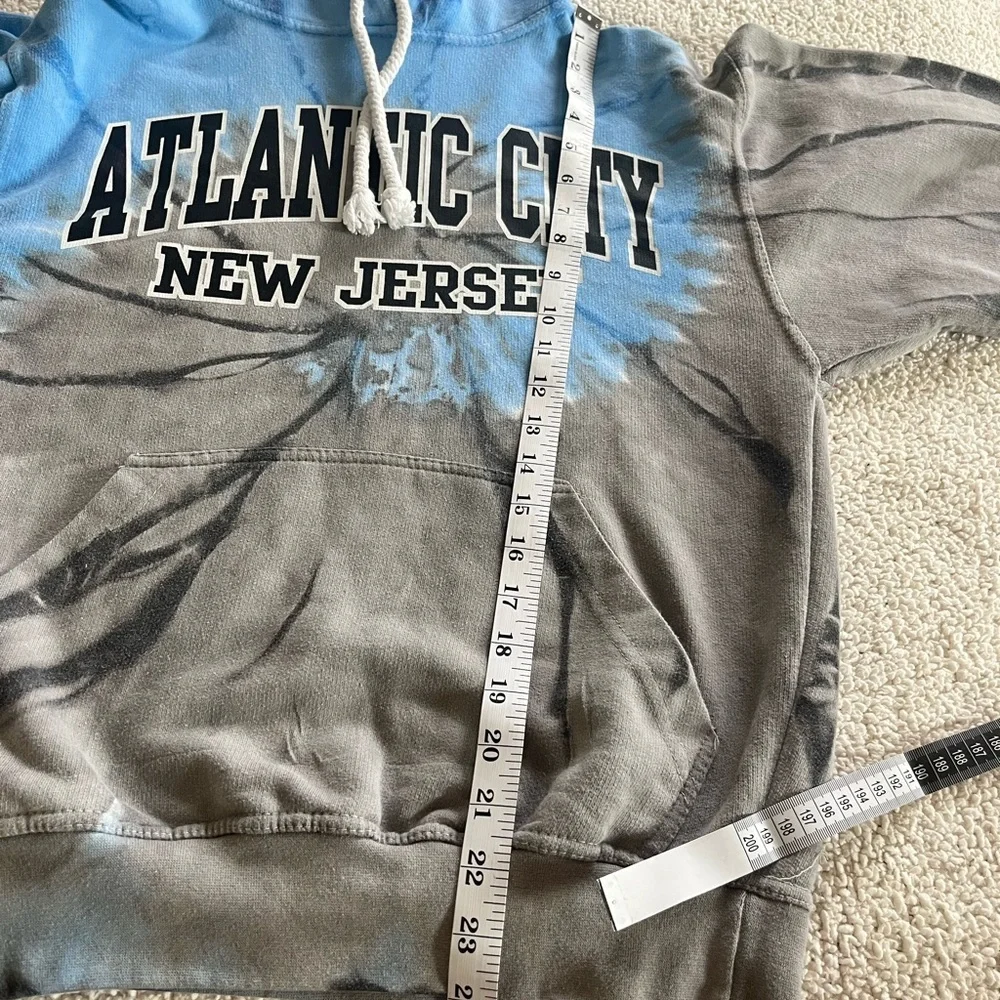 Atlantic City New Jersey Blue and Gray Tie-Dye Hoodie